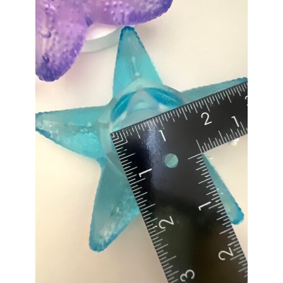 Coastal Starfish Glass Candle Holder Purple Blue Clear Votive TeaLight Nautical - Picture 7 of 8
